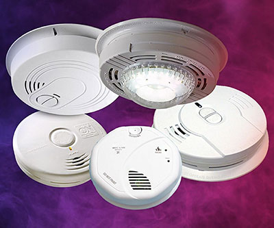 Various types of smoke alarms